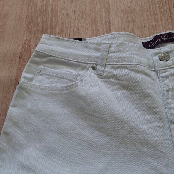 Gloria Vanderbilt HighRise White Jeans Sz 14P Tapered Leg Comfy Cotton NewWTags - Picture 7 of 15